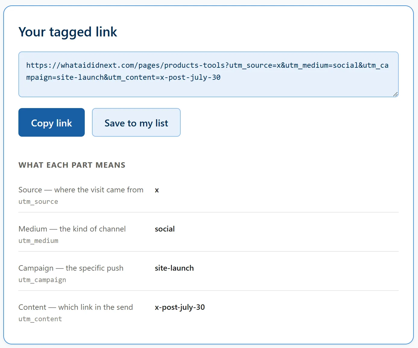 Copy your link to use in your campaigns